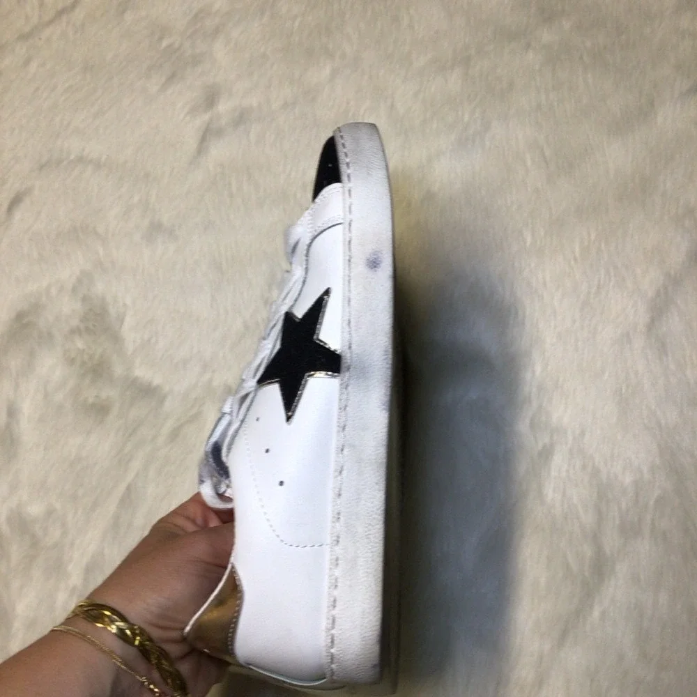 Vintage Havana leather sneakers with black‎ suede details